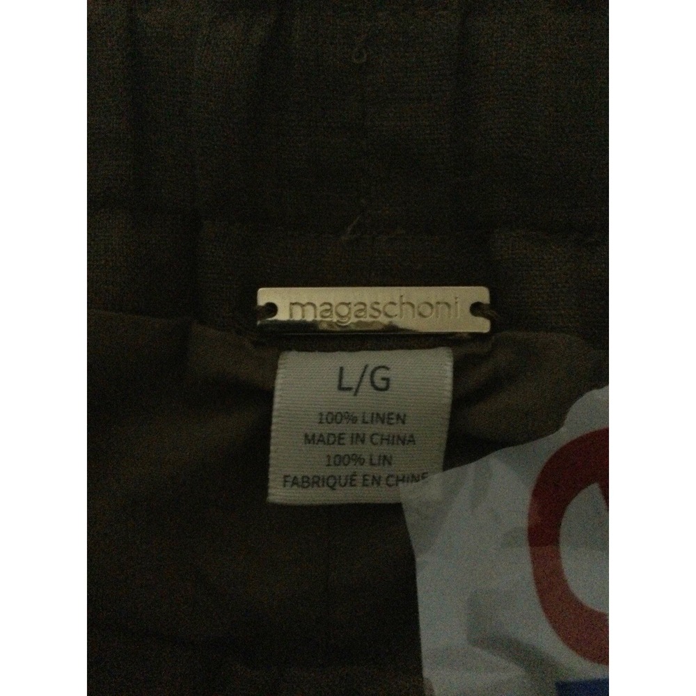Magaschoni deep olive women SZ Large 100% Linen pants - Picture 8 of 15